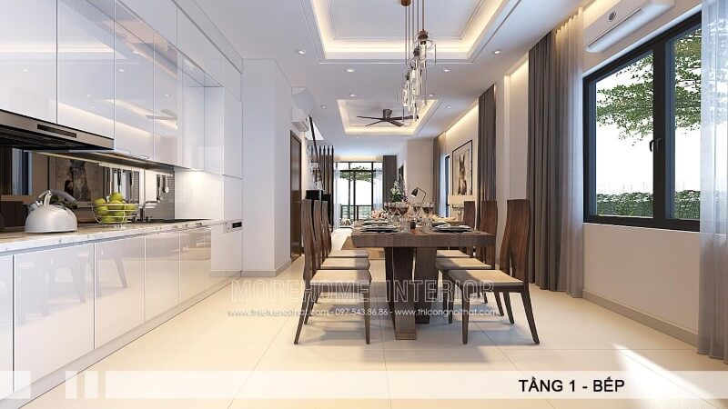Mẫu tủ bếp biệt thự đẹp cho phòng bếp sang trọng, tiện nghi