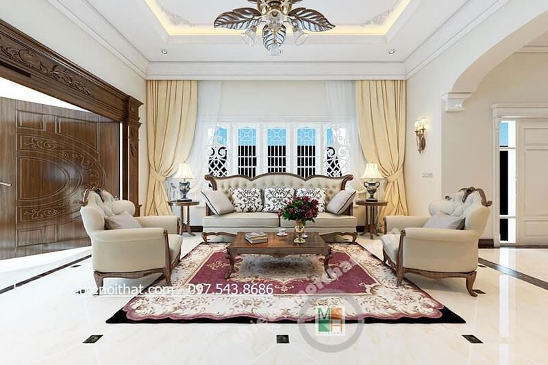Thiết kế phòng khách hiện đại cho biệt thự