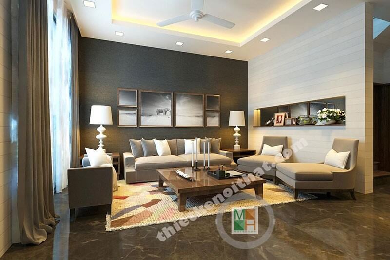 Thiết kế phòng khách hiện đại cho biệt thự