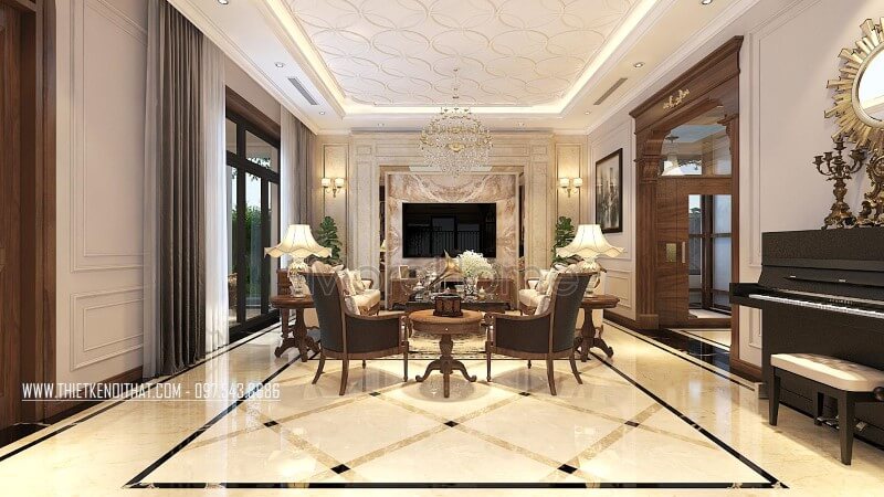 Thiết kế phòng khách biệt thự